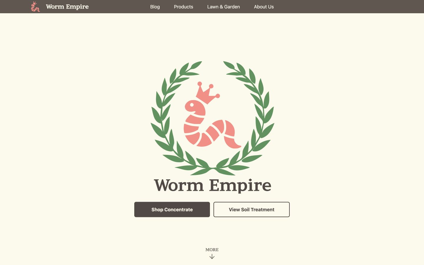 Desktop screenshot of the WormEmpire.com homepage